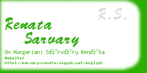 renata sarvary business card